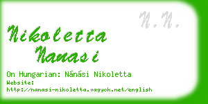 nikoletta nanasi business card