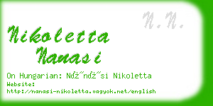 nikoletta nanasi business card